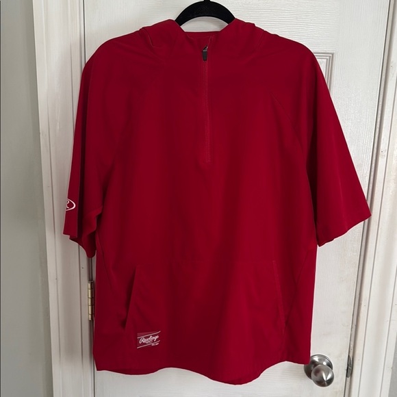 Rawlings Red Men's ColorSync Short Sleeve Cage Jacket #355 - Picture 1 of 10